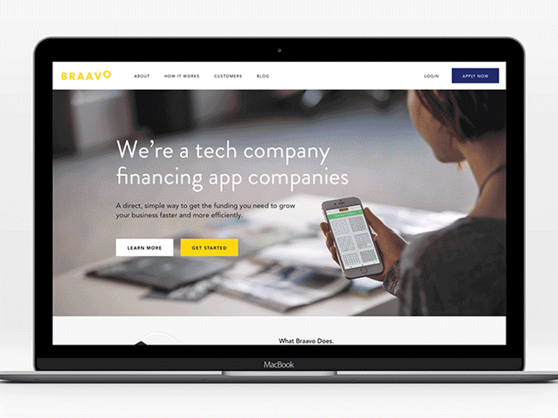 Braavo Website Home animation browse ui ux web design