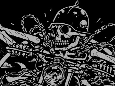 fencbreaker3 biker black chains illustration metal punk skull tattoo