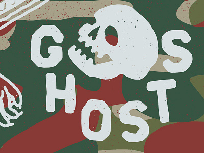 Ghost Croc print army camo ghost layer screenprint skull