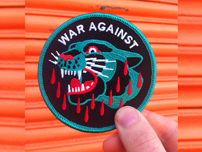 War Panther patches blood design embroidery panther patches