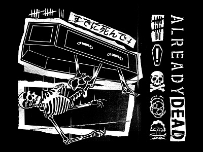 Already Dead apocalypse bones coffin illustration merch skeleton spooky