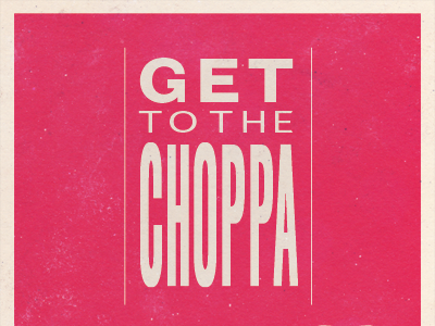 CHOPPA! choppa movie poster print red schwarzenegger texture