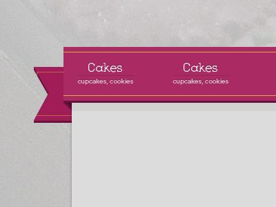 Cakes and cookies book gotham header nav navigation photoshop ribbon ripe