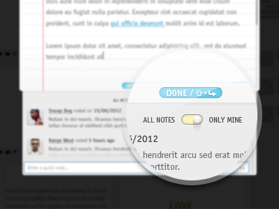 Togglin' app button card comments filter itc officina photoshop texture thumbnail toggle ui ux