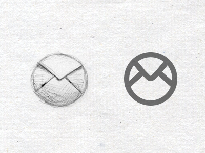 Round Mail icon app circle icon mail paper pen sketch