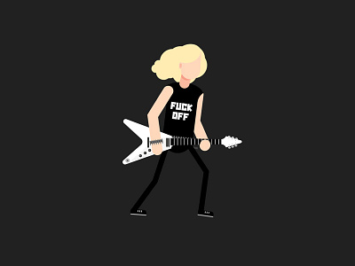 Young James Hetfield guitar illustration metallica music rock