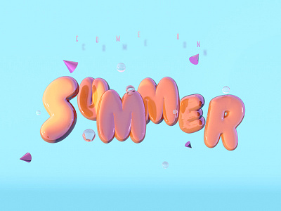 Summer 3d bubble c4d typography
