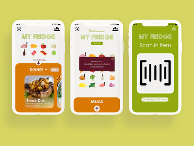 Virtual Fridge App Design app dashboard app design food food app fridge app product design virtual fridge