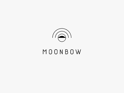 Moonbow logo version branding logo lunar moon moonbow night rainbow simple