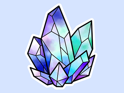 Crystal Shards colorful crystals design flat icon illustration