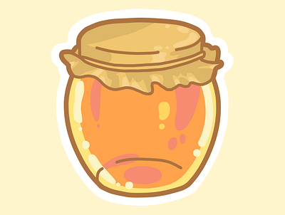 Honey Jar colorful design flat honey icon illustration jar orange sticker yellow