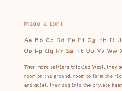 Font in the works font type yeah
