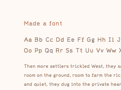 Font in the works