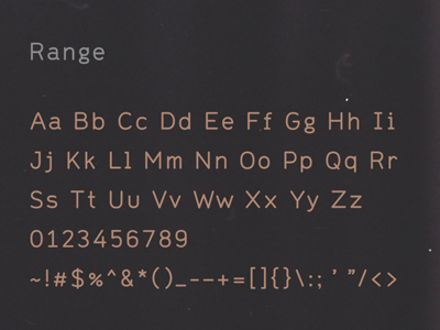 Range, a font font letters mischief type