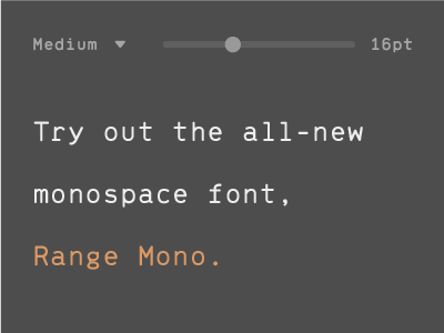 Range Mono Announcement cool font letters monospace new type