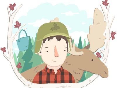 Canadian Kyle's Birthday canada illustration moose trees