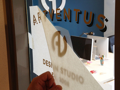 Stick around agency artventus design est gold grid shadow type showtime sticker studio vintage