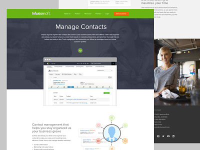 Manage Contacts landing page responsive ui ux web website