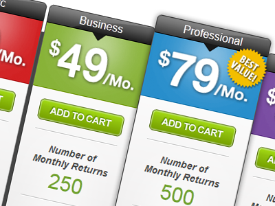 Pricing Table button pricing table