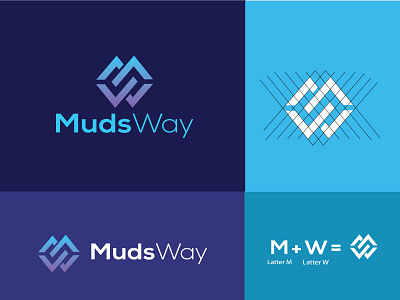 Muds way-Letter Logo Design brand identity brand identity design branding design latter logo logo logo mark logodesign logotype minimalism minimalist minimalist logo modernism wordmark logo