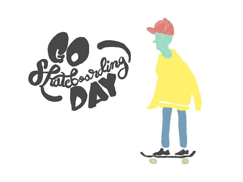 Happy Go Skateboarding Day! animated animation design gif graphic design handlettering illustration lettering skateboarding