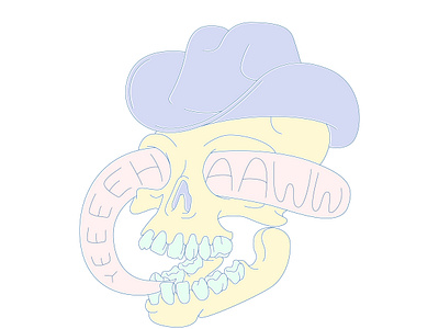 wild, new styled west cowboys illustration skull yeehaw