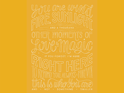 You Are Sunlight design hand lettering handlettering illustration lettering minimal print quote sunshine type typography