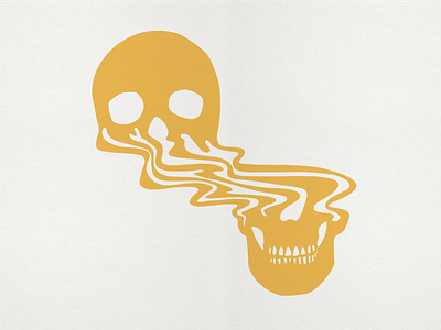 Melted Skull art print daily drawing design drawing graphic design illustration melted skeleton skull