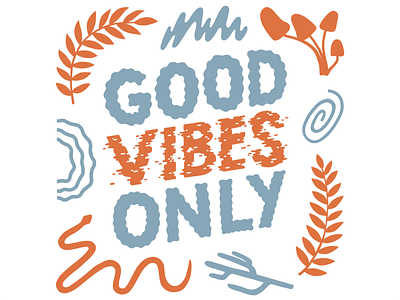 Good Vibes Only Print cactus daily drawing design graphic design hand lettering handlettering illustration lettering plants snake type typography