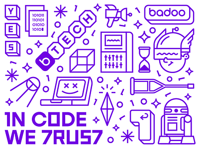 Badoo Tech Branding branding code developer purple tech