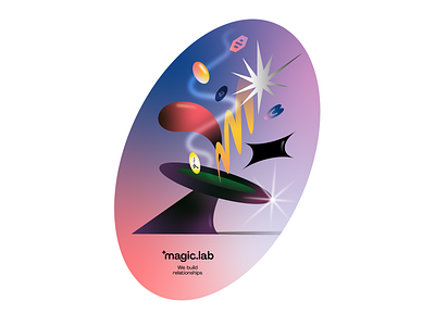 Early concept for MagicLab visual language branding illustration