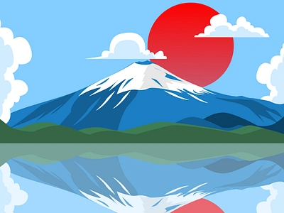 Fuji Mountain at japan branding design developer illustration logo ui uidesign uidesigner uxdesign vector