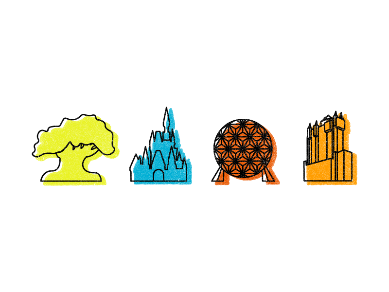 Download Disney Parks Icon Set by Laura Devalcourt on Dribbble