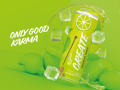 Karma Create branding can design graphic design lime packaging product design soda can