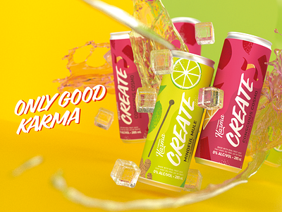 Karma Create branding can design illustration packaging product design soda can