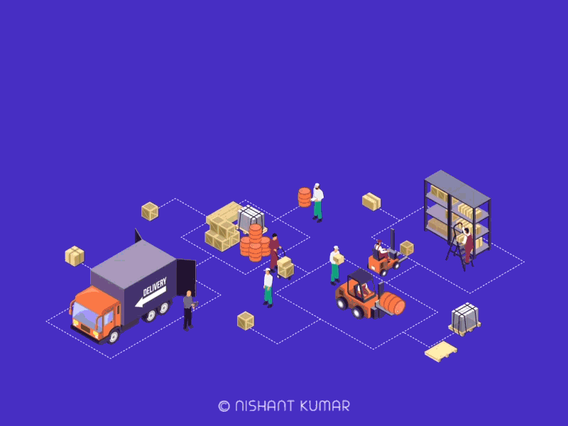 Warehouse Animation 2danimation animation animation video beautiful design busy busy schedule characterdesign hard work illustration art interactive labour motiongraphics smooth animation warehouse wireframe work in progress working men