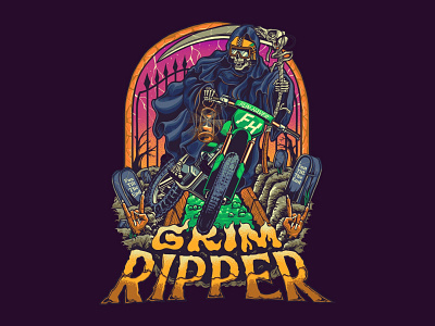 GRIM ripper moto animation branding design di graphic design illustration motion graphics