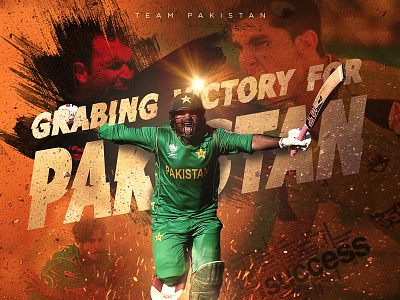 Cricket Poster banner creative poster cricket pakistan photoshop player poster sports victory win