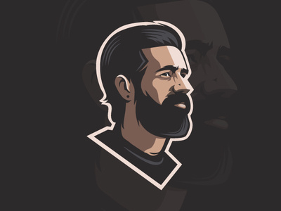 It's me again, beard brand branding creative face illustrator logo mark photoshop vector