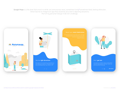 Pathfinder - Daily Design Challenge design mobile app walkthrough