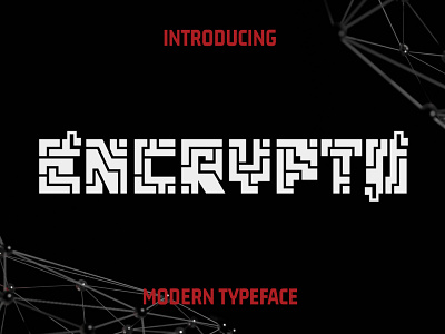 Encrypto - Modern Typeface app app font branding cyber font font font design future font game font gaming logo logotype modern font robot scifi typeface