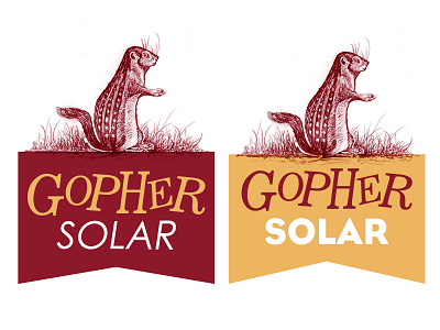 More Gophers concept gopher hand drawn logo solar power