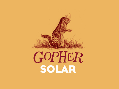 Golden Gopher concept gopher hand drawn logo solar power