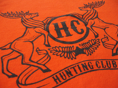 Hunting Club T-Shirt illustration logo orange rock roll screen printing t shirt