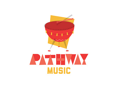 Drumin' 2 branding custom type drum drum sticks illustration logo logotype minimal music pathway vector