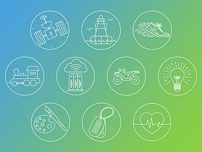 Industry Icons icon icons illustration industry stroke thin vector