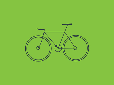 Bicicleta bicycle bike bull horns editorial fixie green illustration stroke vector