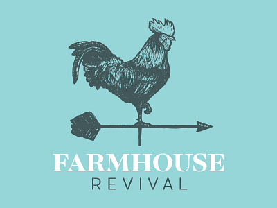 Farmhouse Logo Concept antiquing arrow concept farm illustration logo rooster