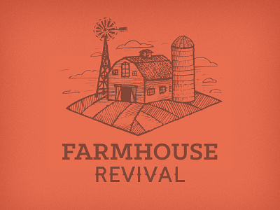 Farmbarn antiquing arrow barn concept farm illustration logo silo windmill