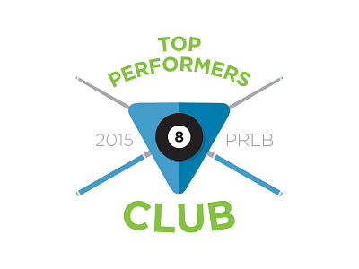 Top Club 8 ball badge billiards cues illustration pool cue pool rack vector